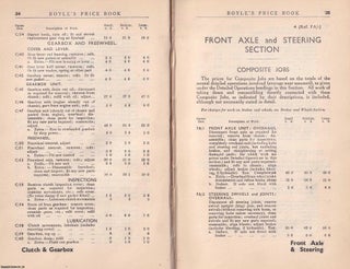 Item #368979 Boyle's Price Book of Motor Repairs and Service. Compiled by Walter Boyle. MOTORING