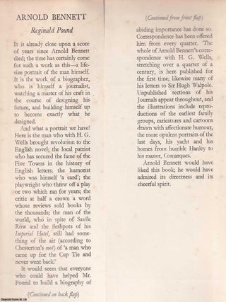 Arnold Bennett, a Biography. By Reginald Pound.