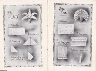 16 Suggestions for Folding Serviettes, c.1919-20 : James Coxon &. SERVIETTE FOLDING.