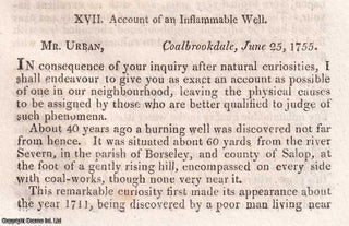 Item #369031 Account of an Inflammable Well, June 1755, by G. Perry. An original article from...
