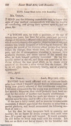 Item #369037 Lunar Head Ache, with Remedies. An original article from Walker's Selection of...