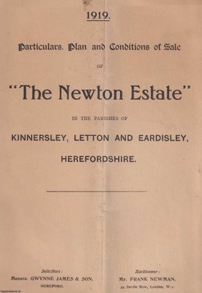 Item #369088 1919, The Newton Estate, in the Parishes of Kinnersley, Letton & Eardisley,...