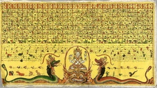 Mystical Calendar. Original Balinese Art : Hand Painted on cloth, 46 x 85 cms image area.