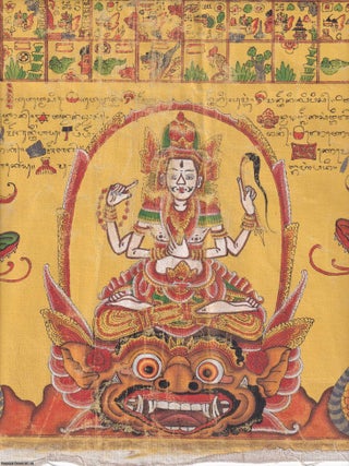 Mystical Calendar. Original Balinese Art : Hand Painted on cloth, 46 x 85 cms image area.