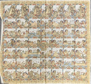 Item #369097 Mystical Calendar. Original Kamasan Balinese Art : Hand Painted on cloth, 80 x 87...