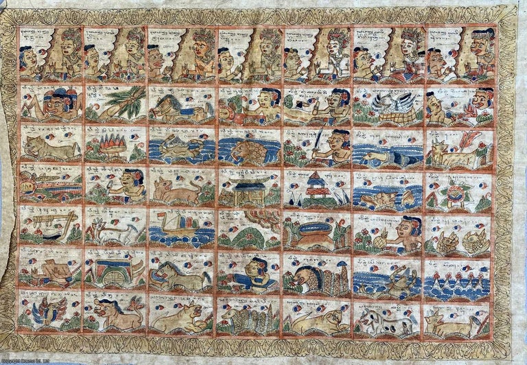 Item #369102 Mystical Calendar : Hand Painted on cloth, 40 x 59 cms image area. Original Balinese...