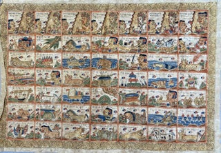 Mystical Calendar : Hand Painted on cloth, 40 x 59 cms image area. Original Balinese Art.
