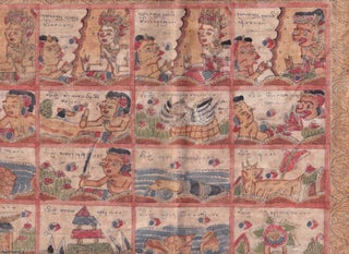 Mystical Calendar : Hand Painted on cloth, 40 x 59 cms image area. Original Balinese Art.