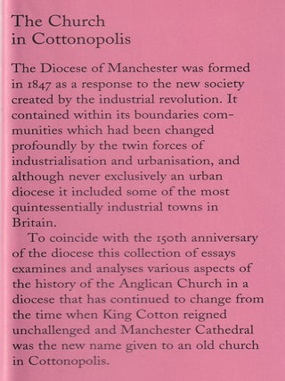 The Church in Cottonopolis. Essays to mark the 150th anniversary of the Diocese of Manchester.