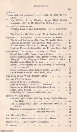 Whalley Range High School for Girls. The Coming of Age. Edited by Florence A. Field, M.A. & G.B. Birdsall, J.P.