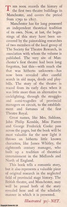 The Early Manchester Theatre. By J.L. Hodgkinson & Rex Pogson.