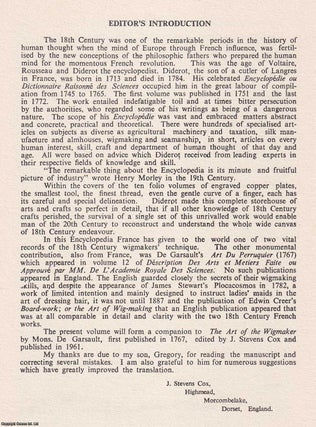 1776 : The Wigmaker's Art in the 18th Century. A Translation of the section on Wigmaking in the 3rd Edition of the Encyclopedie, of Denis Diderot & Jean D'Alembert. Edited by J. Stevens Cox, F.S.A.