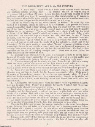 1776 : The Wigmaker's Art in the 18th Century. A Translation of the section on Wigmaking in the 3rd Edition of the Encyclopedie, of Denis Diderot & Jean D'Alembert. Edited by J. Stevens Cox, F.S.A.