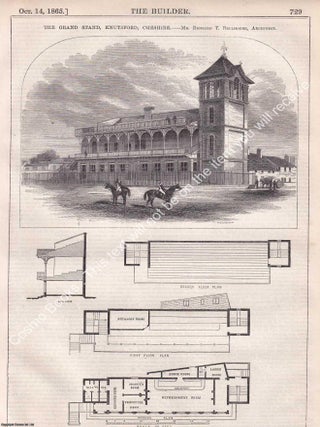 1865 : The Grand Stand, Knutsford, Cheshire. Richard T. Bellhouse, Architect. An original page. KNUTSFORD HEATH.