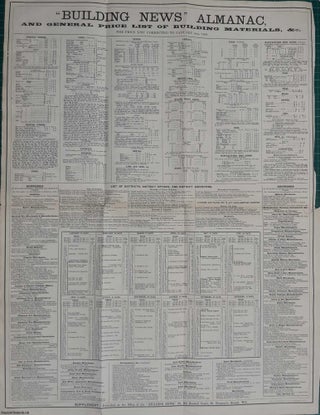 1858 : Building News Almanac, and General Price List of. BUILDERS PRICE LIST - RARE.