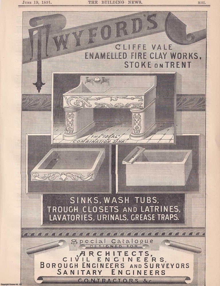 Item #369496 1891 : Twyford's Cliffe Vale, Enamelled Clay Works, Stoke on Trent. An original...