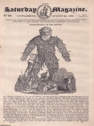 Superstitions of The Druids; Priests of the Ancient Britons. A complete rare weekly issue of the Saturday Magazine, 1832.