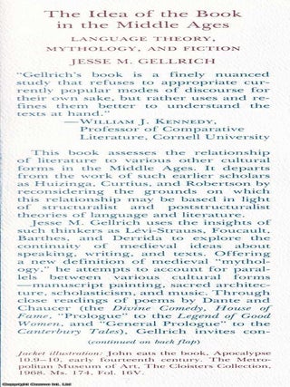 The Idea of the Book in the Middle Ages : Language Theory, Mythology, and Fiction. By Jesse M. Gellrich.