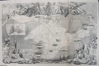 Item #369632 1856 Crimea and Adjacent Coasts. Large decorative map of the Crimea, with two small...