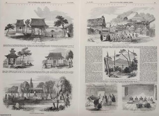 Item #369641 Sketches in Japan : Hakodade and Nagasaki. A pair of original pages from The...