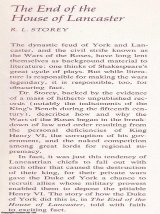 The end of the House of Lancaster. By R.L. Storey.
