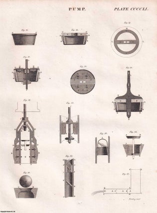 Item #369756 1823 : Pumps; hydraulic machines for raising water. An essay with 3 engraved copper...