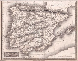 Item #369760 1823 : Spain and Portugal. A map and accompanying text. A rare original article from...