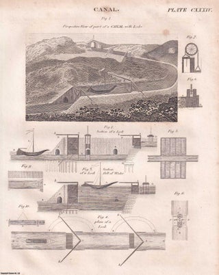 Item #369768 1823 : Canals. One plate, with Accompanying Text. A rare original article from the...