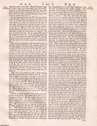 1823 : Canals. One plate, with Accompanying Text. 7 pages, 1 plate. An article printed in 1823, written by Charles Maclaren (editor).