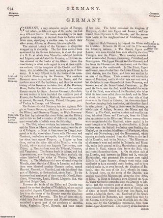 1823 : Germany. Map & Accompanying Text. A rare original article from the Encyclopaedia Britannica, 1823.