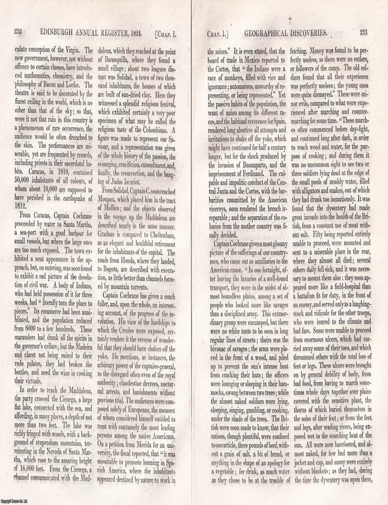 Item #369845 Mollien's Travels in Colombia; Cochrane & Caldcleugh's Travels in...