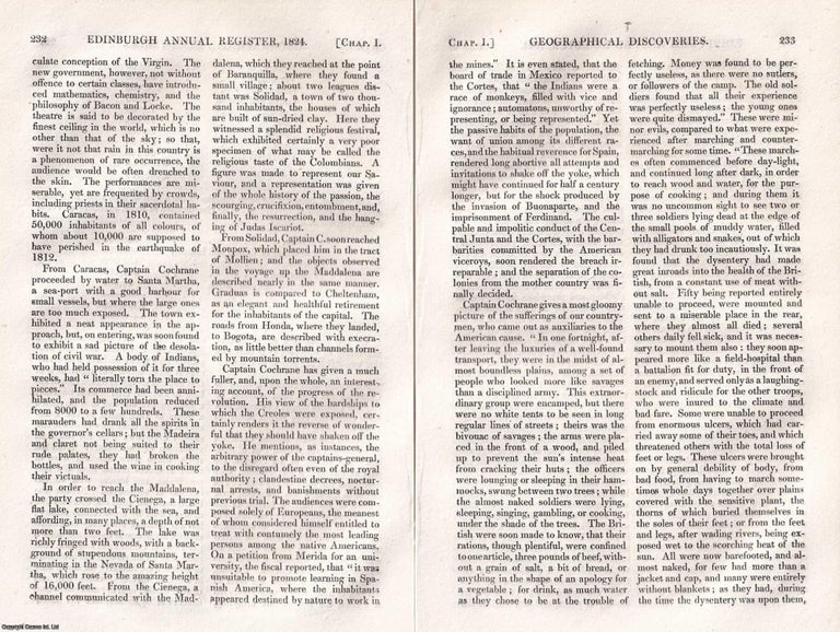 Item #369845 Mollien's Travels in Colombia; Cochrane & Caldcleugh's Travels in...