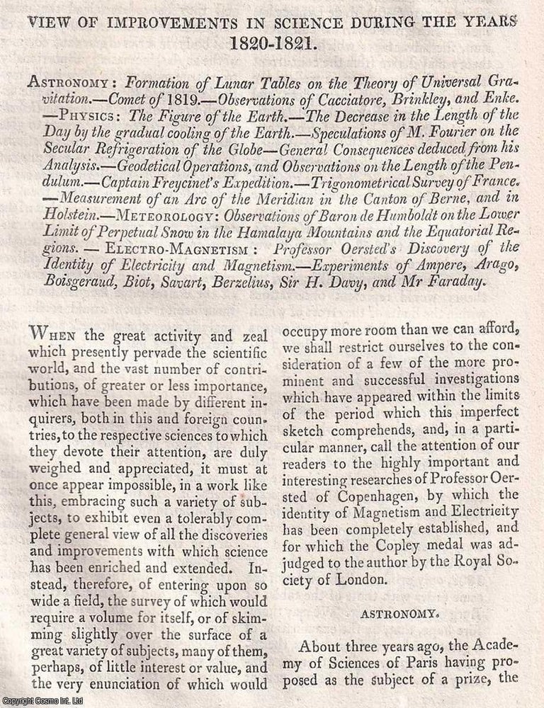 Item #369877 View of Improvements in Science during the years 1820-21; See picture for full...