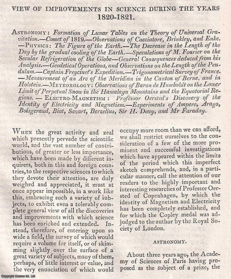 Item #369877 View of Improvements in Science during the years 1820-21; See picture for full...