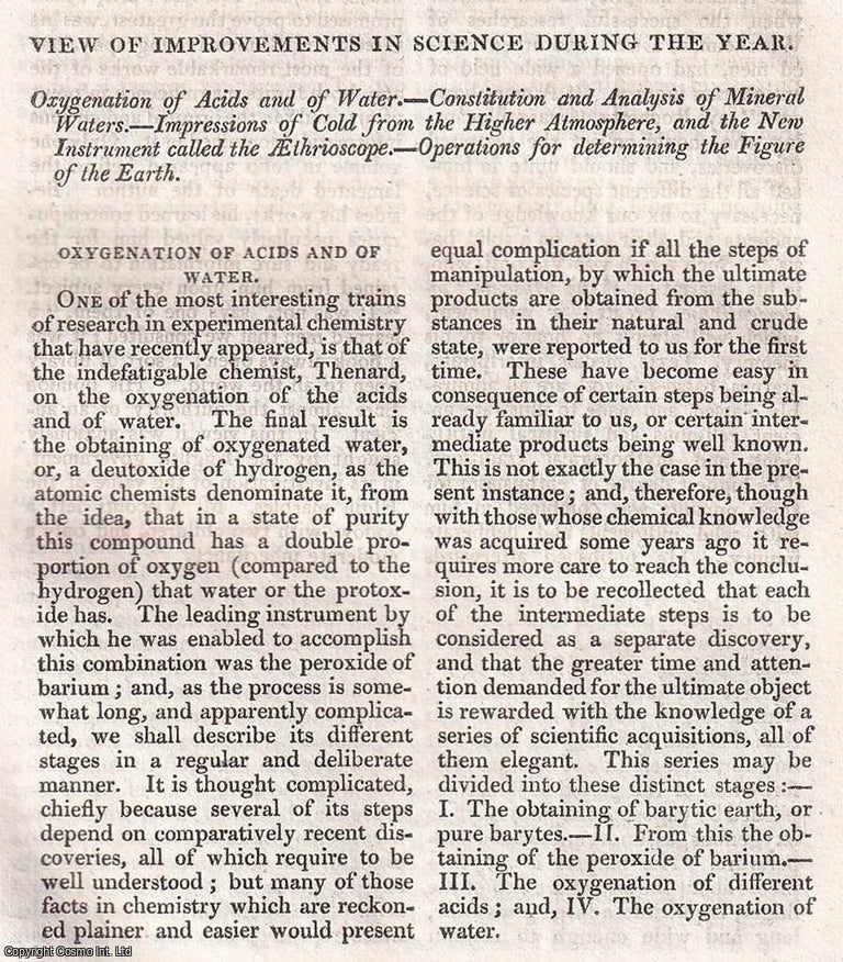 Item #369881 View of Improvements in Science during the year 1818; See picture for full contents....