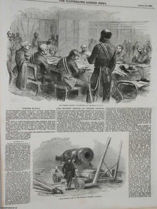 The Crimean Inquiry; The Military Inquiry into the conduct of officers, held at Chelsea Hospital. Two original pages from The Illustrated London News, 1856. A rare, original print from The Illustrated London News, carefully removed and preserved : an important artifact of journalism's golden age!