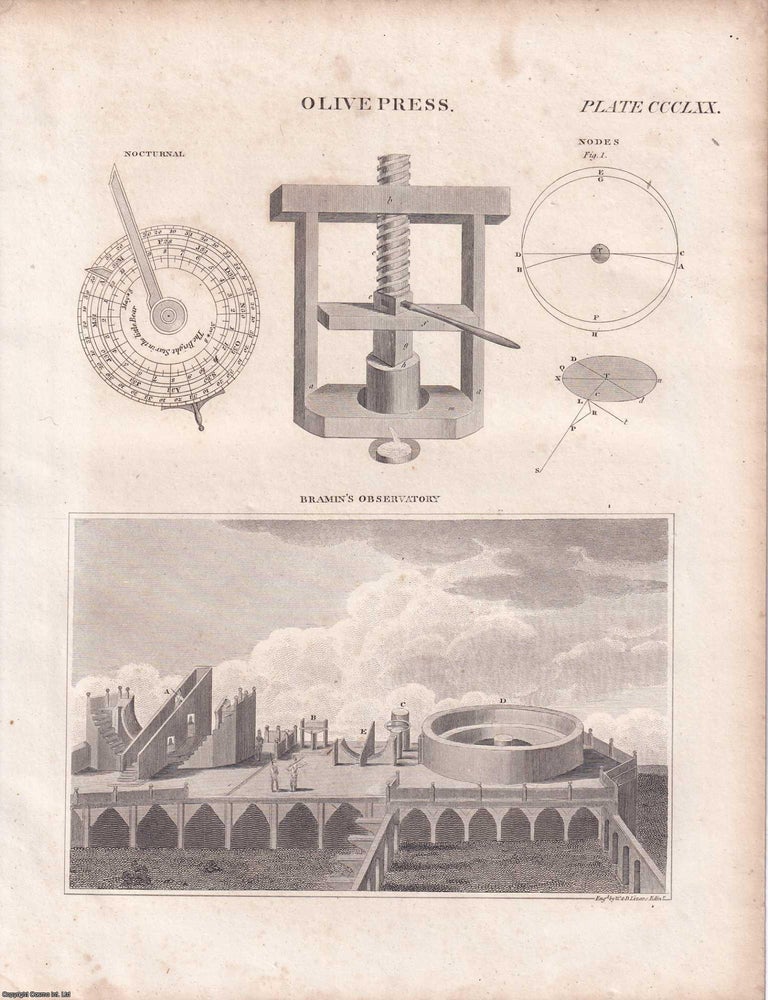 Item #370098 1823 Prints : Olive Press; Shoemakers Machine; Starch Manufacture; Breakwater;...