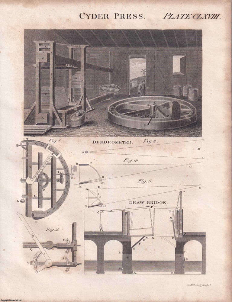 Item #370100 1823 Prints : Cyder Press; Chimes; Boring Wooden Pipes; Turning; Anatomy of Plants...