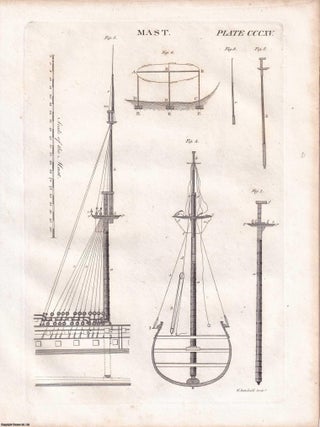 1823 Prints : Apparatus for Inflating the Lungs; Mast; Drawing; Anatomy of Plants; Breakwater .5 Engraved Prints from the Encyclopaedia Britannica, 1823. See pictures for details.