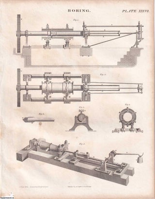 1823 Prints : Drawing; Boring; Zoophytes; Deck; Plants .5 Engraved Prints from the Encyclopaedia Britannica, 1823. See pictures for details.