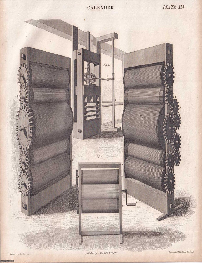 Item #370106 1823 Prints : Calender; Elliptograph; Fluids; Anchor; Protactor .5 Engraved Prints...