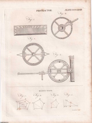 1823 Prints : Calender; Elliptograph; Fluids; Anchor; Protactor .5 Engraved Prints from the Encyclopaedia Britannica, 1823. See pictures for details.