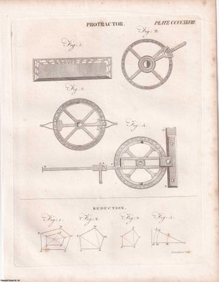 1823 Prints : Calender; Elliptograph; Fluids; Anchor; Protactor .5 Engraved Prints from the Encyclopaedia Britannica, 1823. See pictures for details.
