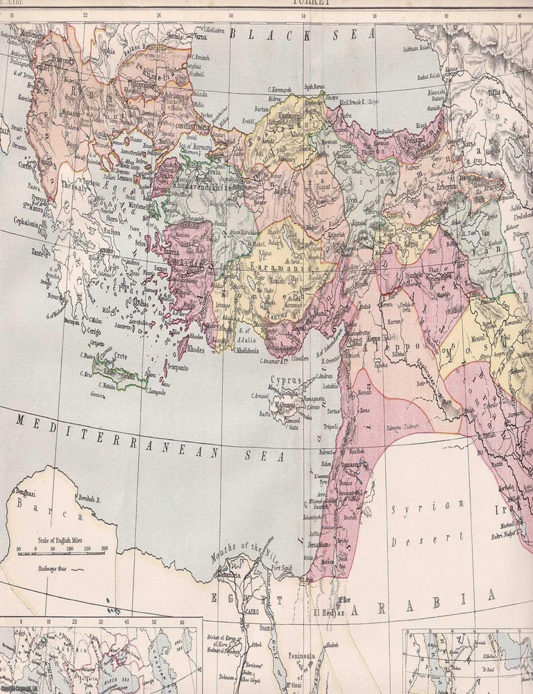 Item #370162 1888 : Turkey; history & geography : The Turks. 1 double page colour map &...