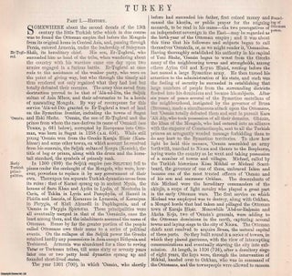 1888 : Turkey; history & geography : The Turks. 1 double page colour map & Accompanying Text. An original article from the Encyclopaedia Britannica, 1888.
