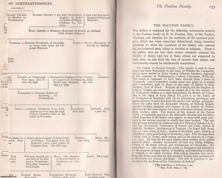Item #370176 The Pulton or Poulton Family of Desborough, Co. Northampton, with a pedigree chart....