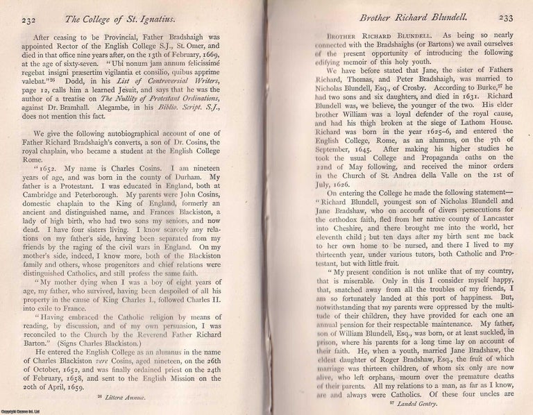 Item #370177 Father Richard Bradshaigh & Father Edward Leedes. This is an article from The...