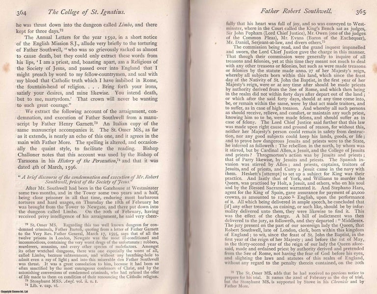 Item #370179 The Life and Martyrdom of Father Robert Southwell, with a portrait & family...