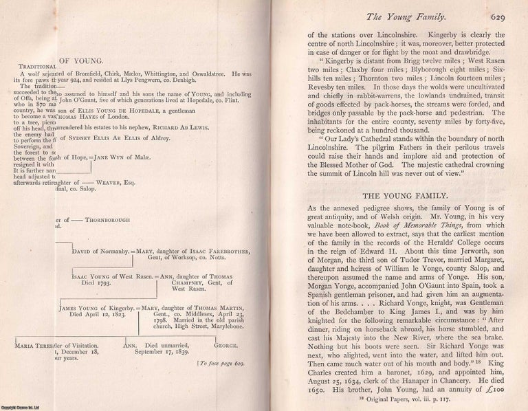 Item #370188 The Pedigree of the Young Family, with a chart and a drawing. This is an article...
