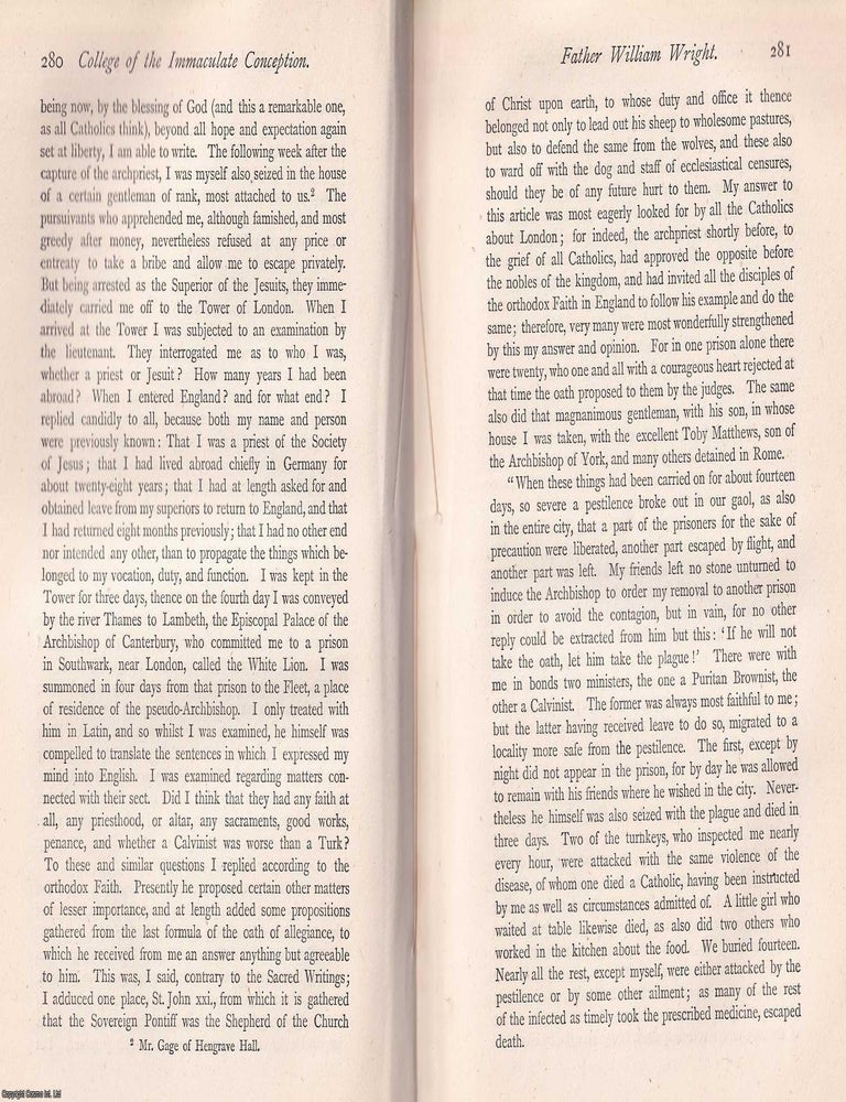 Item #370197 Life of Father William Wright, S.J. This is an article from The Records of the...